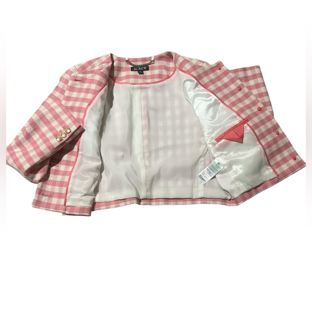J.Crew Louisa Lady Jacket in Gingham Terry Tweed - Size 4 - Picture 9 of 11